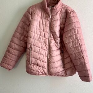Pink puffer jacket Xl pockets zippers